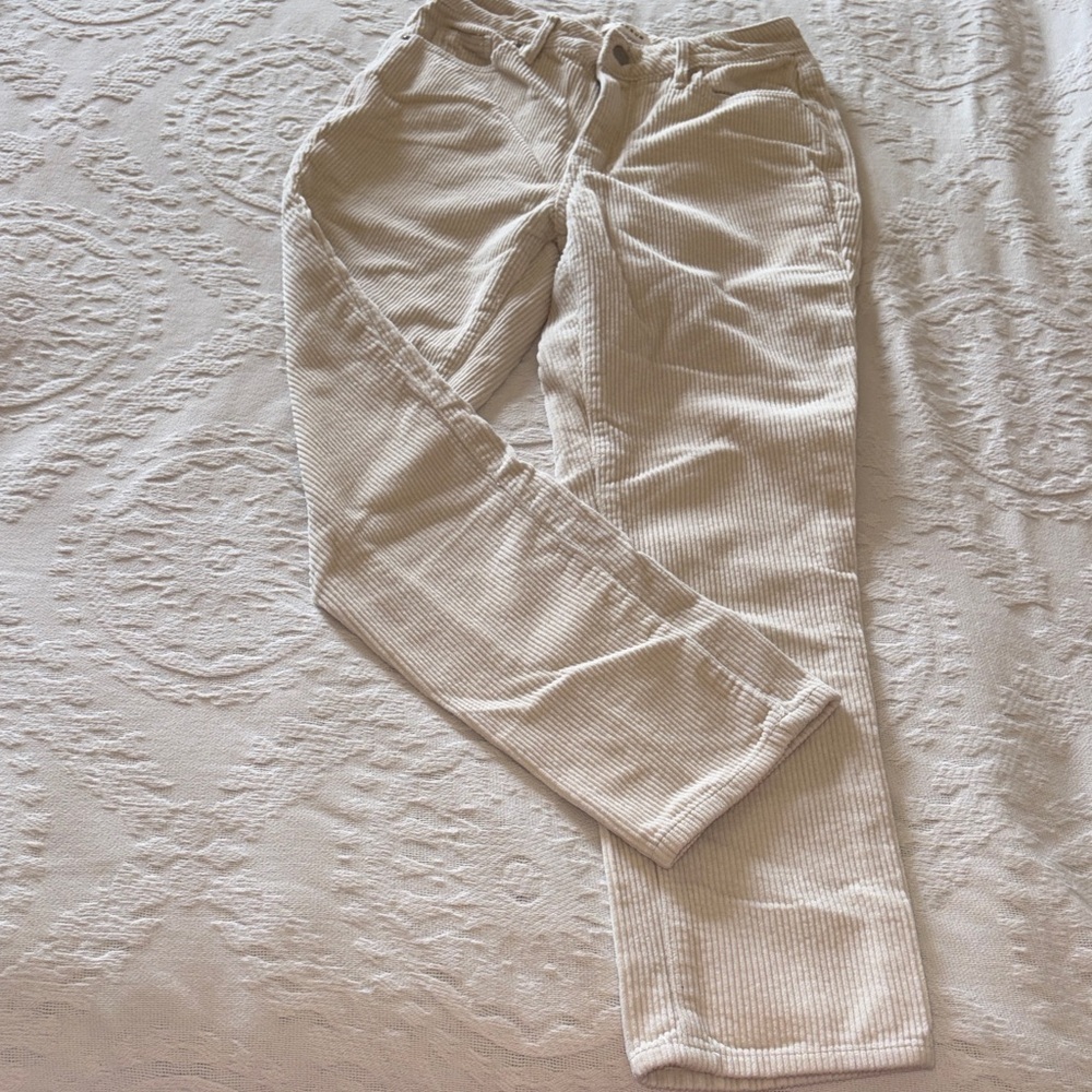 PacSun Cream Corduroy Pants Mom Jeans Gently Loved 25